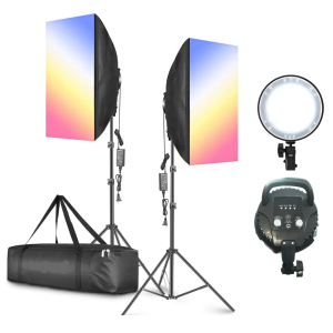 2 Piece RGB LED Light Kit with Softbox